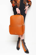Load image into Gallery viewer, Audace Brown 3-in-1 Recycled Vegan Leather Backpack