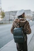 Charger l'image dans la visionneuse de la galerie, Audace noir Sac à dos cuir vegan recyclé 3-en-1