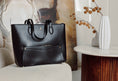 Load image into Gallery viewer, Joyce 2 in 1 vegan leather tote bag Black
