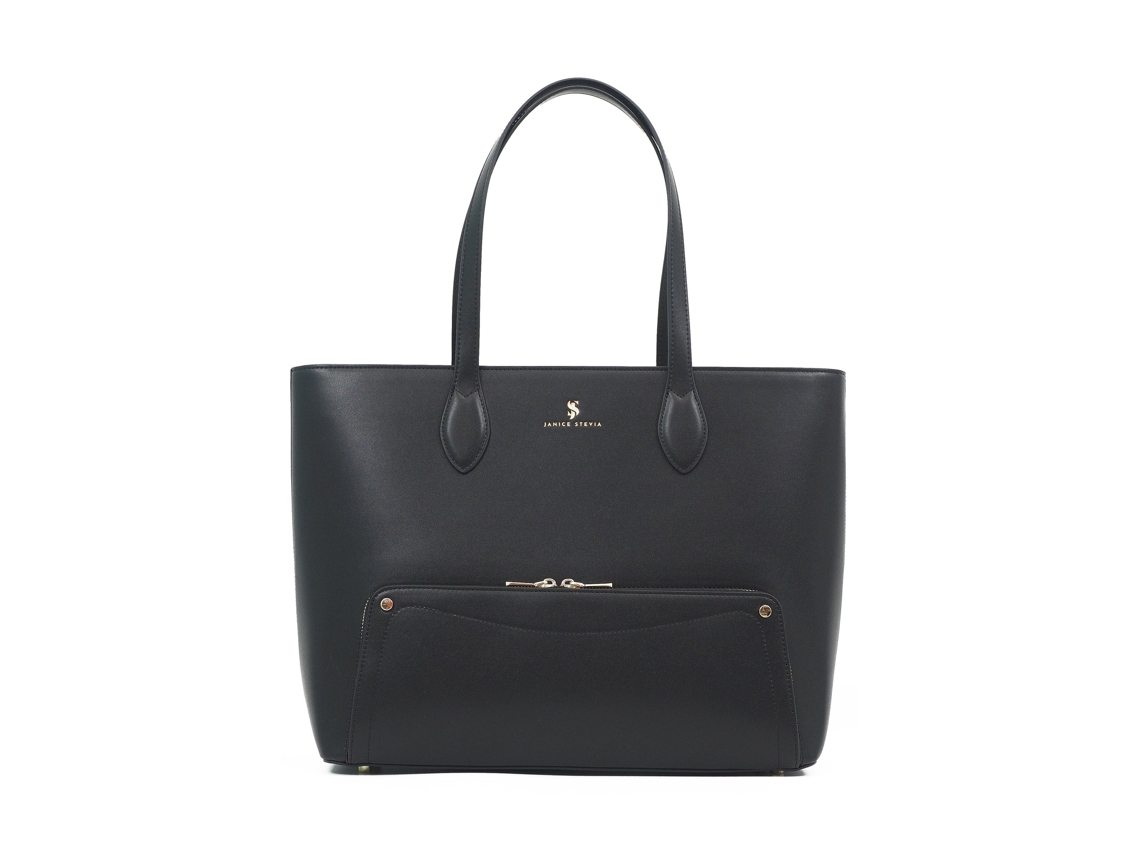 Joyce 2 in 1 vegan leather tote bag Black