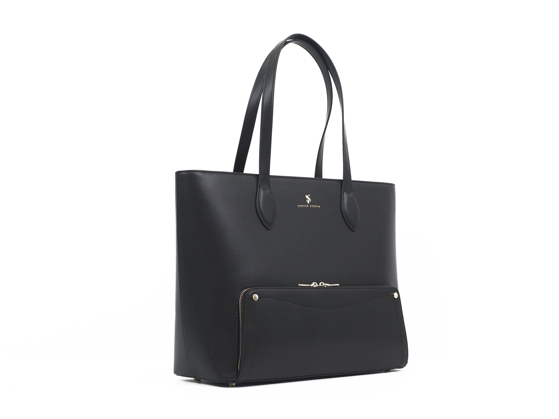 Joyce 2 in 1 vegan leather tote bag Black